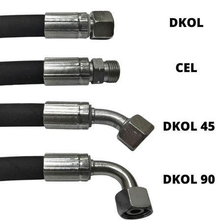 Przewód Hydrauliczny DN06 1SN M14x1.5 DKOL-DKOL45 2700mm 225bar